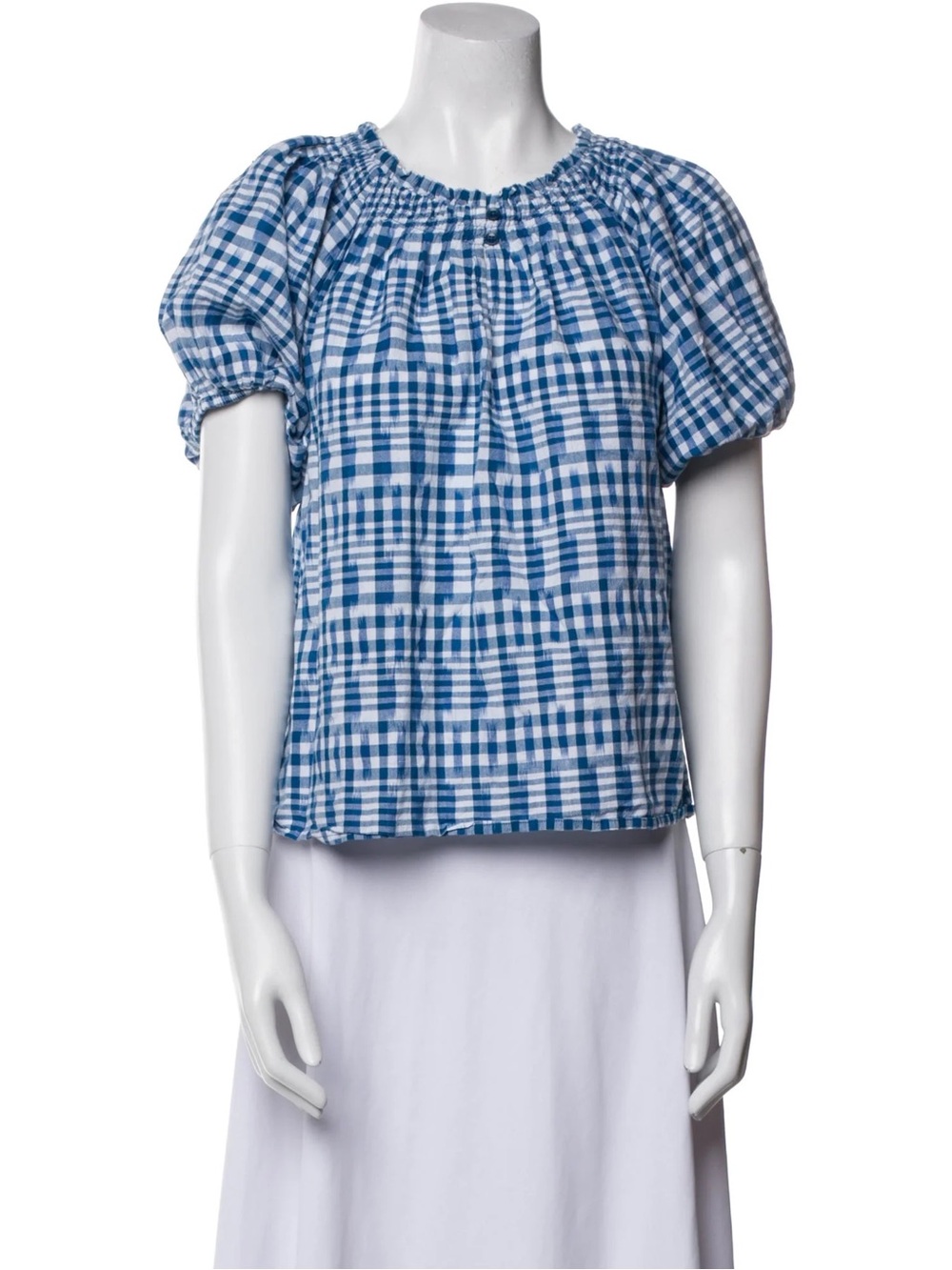 Apiece Apart Plaid Print Crew Neck Top